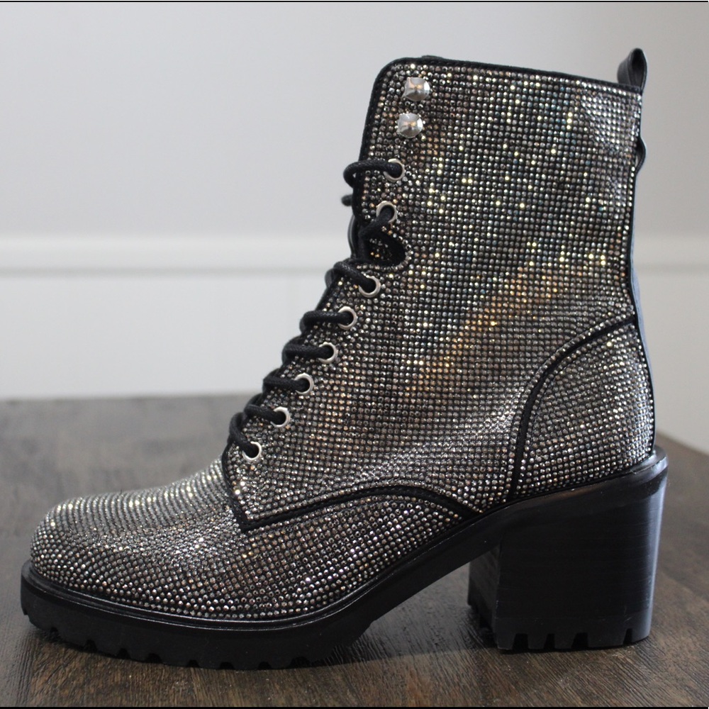 Steve Madden Bradlie Rhinestone Lace Up Boot